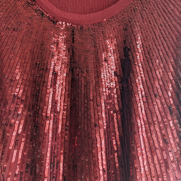 Chaudry Red sequin tank top size small - Picture 4 of 5